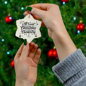 Ceramic Ornament, Chemistry Christmas Tree Decoration, 4 Shapes, Funny Holiday Gift, Pass Chemistry Quote, Xmas Decor, Stocking Stuffer