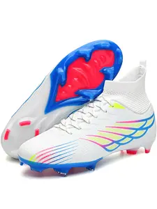 Men's and Women's High-Top Ag Cleats, Anti-Slip Durable Design, Colorful Rubber Outsole, Professional Fg Soccer Shoes, Breathable Adult Training Shoes, Sports Football Shoes, Sports Shoes