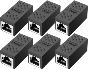 SGElectronix RJ45 Coupler，Ethernet Coupler, in Line Coupler for Cat7/Cat6/Cat5e/Cat5 Ethernet Cable Extender Adapter Female to Female (6 Pack Black)