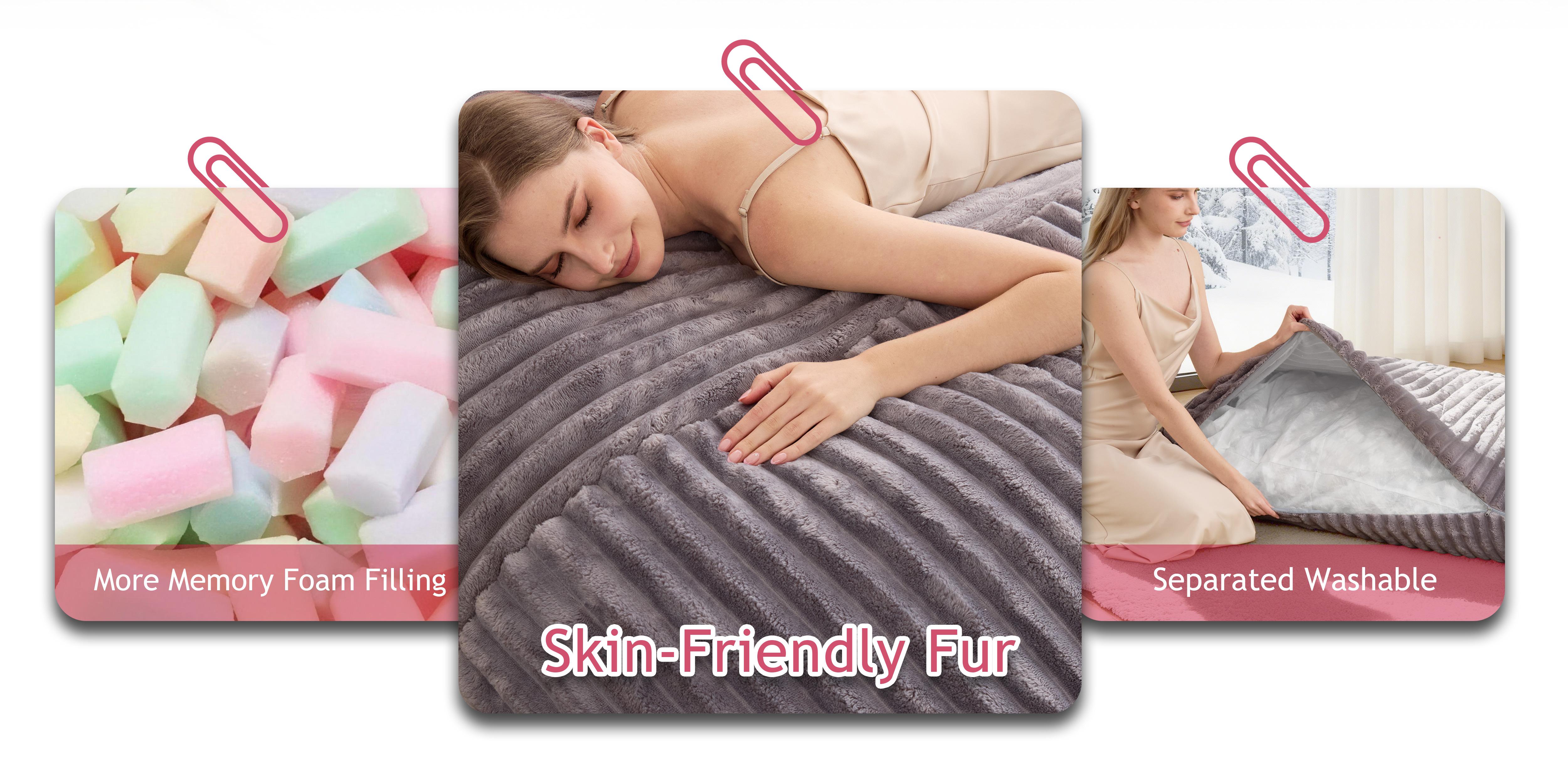 3 in 1 Bean Bag Chair Giant Bean Bag Chairs Convertible Bean Bag Floor Cushion with Machine Washable Cover, Beanbag Chairs for Adult