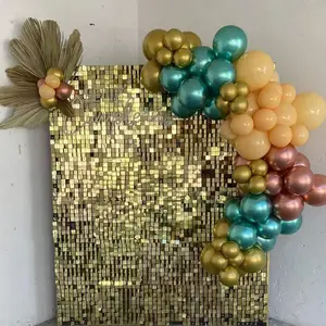 12/24 Pieces Glitter Wall Backdrop, Square Sequin Wall Decor, Sequins Backdrop Panels for Birthday, Graduation, Wedding, Party, Indoor Outdoor Decoration, Sequins Backdrop Decoration