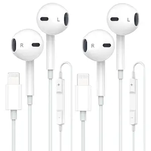 2 Pack Wired Earbuds for iPhone with Microphone & Volume Control, Noise Cancelling Earphones Compatible with iPhone 14/13/12/11/XR/XS/X/8/7/SE/Pro Max, In-Ear Headphones for iOS Devices