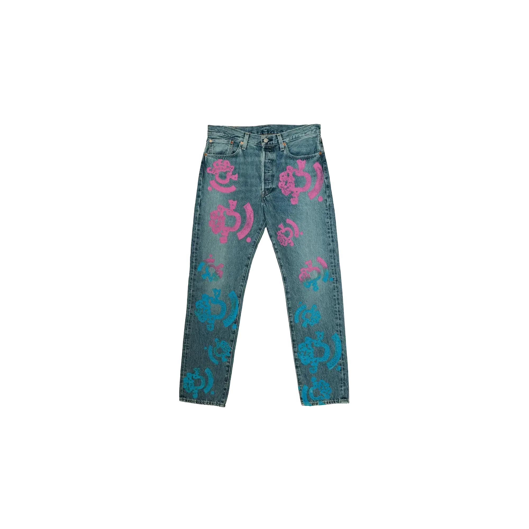 Bstroy Tears 501 Light Wash Jean "Pink / Blue" DT289