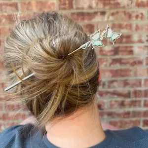 Opal Butterfly Hair Pin Stick