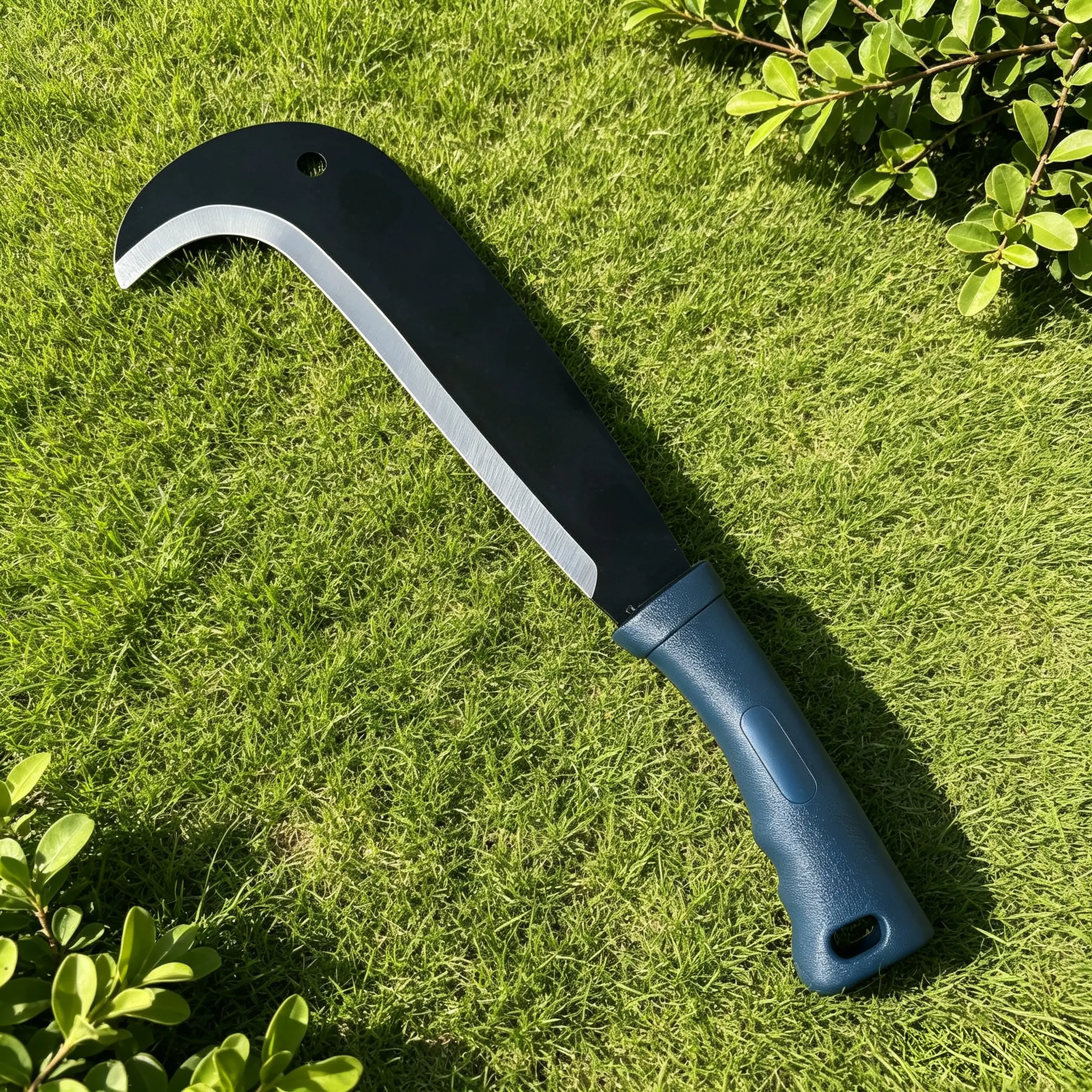 Heavy Duty Curved Shape Sickle with Steel Blade, Non-Slip Handle - Multi-Use Kitchen & Gardening Tool for Weed Removal, Garden Grass Cutting