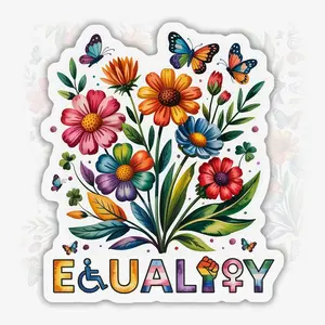 Equality Sticker, Human Kindness Equal Rights Inspirational Waterproof Vinyl Decal for Laptop Bottle CZZ