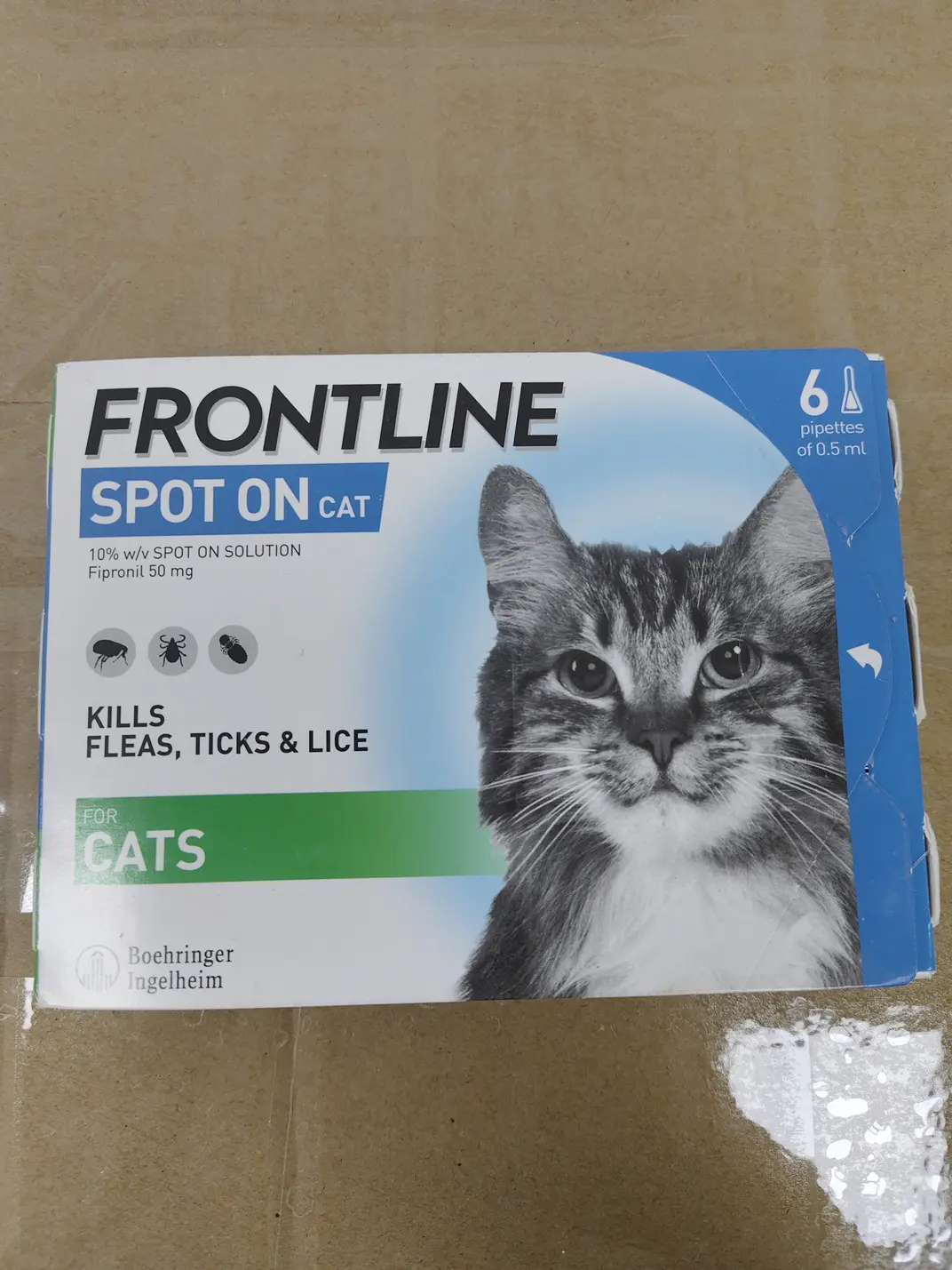 FRONTLINE Spot On Flea & Tick Treatment for Cats - 6 Pipettes