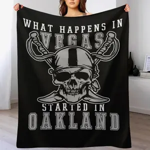 Soft Funny Throw Blanket What Happens In Vegas Started In Oakland Football Raider T-Shirt Kid'S Blanket Luxury Brand Blanket