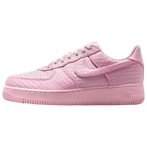 NIKE Women's Air Force 1 Low 'Valentine's Day Pink Foam' 2026 Low-Top Lace-Up Sneakers, Foam Upper, Hearts Print, Festive Twist, Lightweight Shoes for Women, Casual Walking (US W 10)