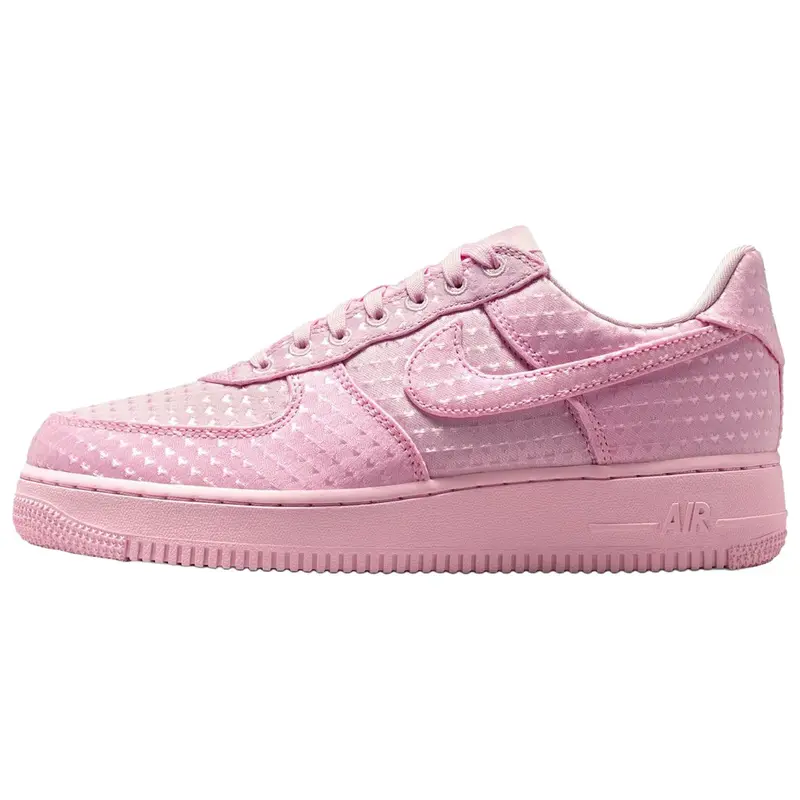 NIKE Women's Air Force 1 Low 'Valentine's Day Pink Foam' 2026 Low-Top Lace-Up Sneakers, Foam Upper, Hearts Print, Festive Twist, Lightweight Shoes for Women, Casual Walking (US W 10)
