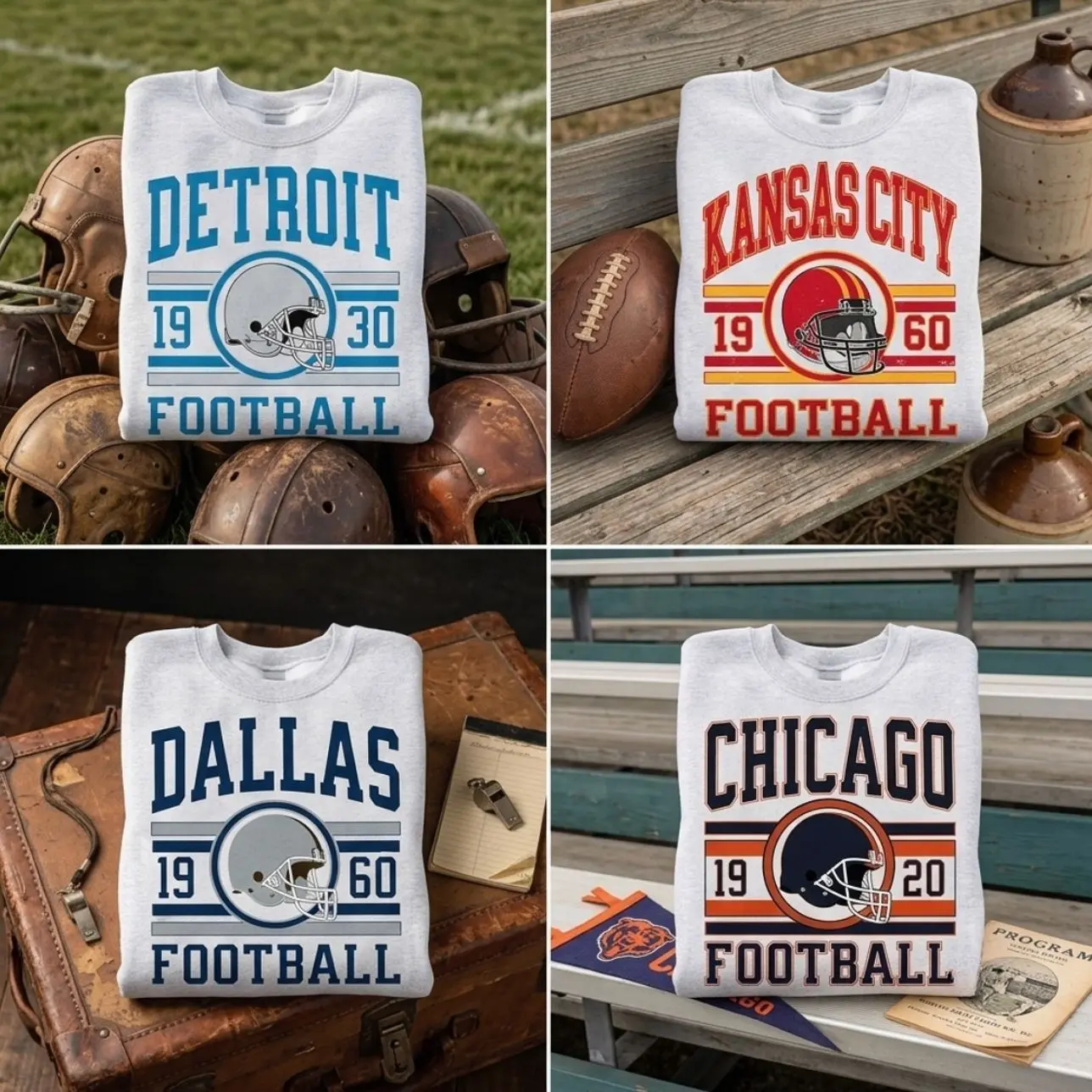 Sweatshirt All Team Football, Ash Grey Color Menswear and Womenwear, Ash Color, Unisex Crewneck Sport, Full Size.