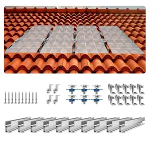 VEVOR Solar Panel Mounting Brackets, Solar Panel Mount Kit with 4x 30 Aluminum Rails, 4 End Clamps and 2 Mild Clamps, Solar Panel Mount Brackets for Metal Roof, Concrete Roof, Wood Roof, Tile Roof