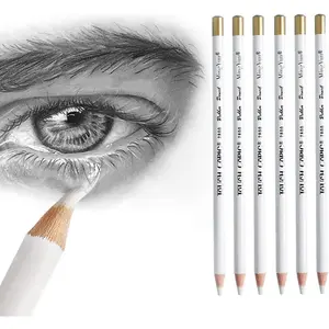 Eraser Pencil Set for Artists — Wooden Sketch Eraser Pens for Highlighting and Painting, Ideal for Sketching and Charcoal Drawings, Perfect for Revising and Erasing Details for Students/Liners, 6 Pieces