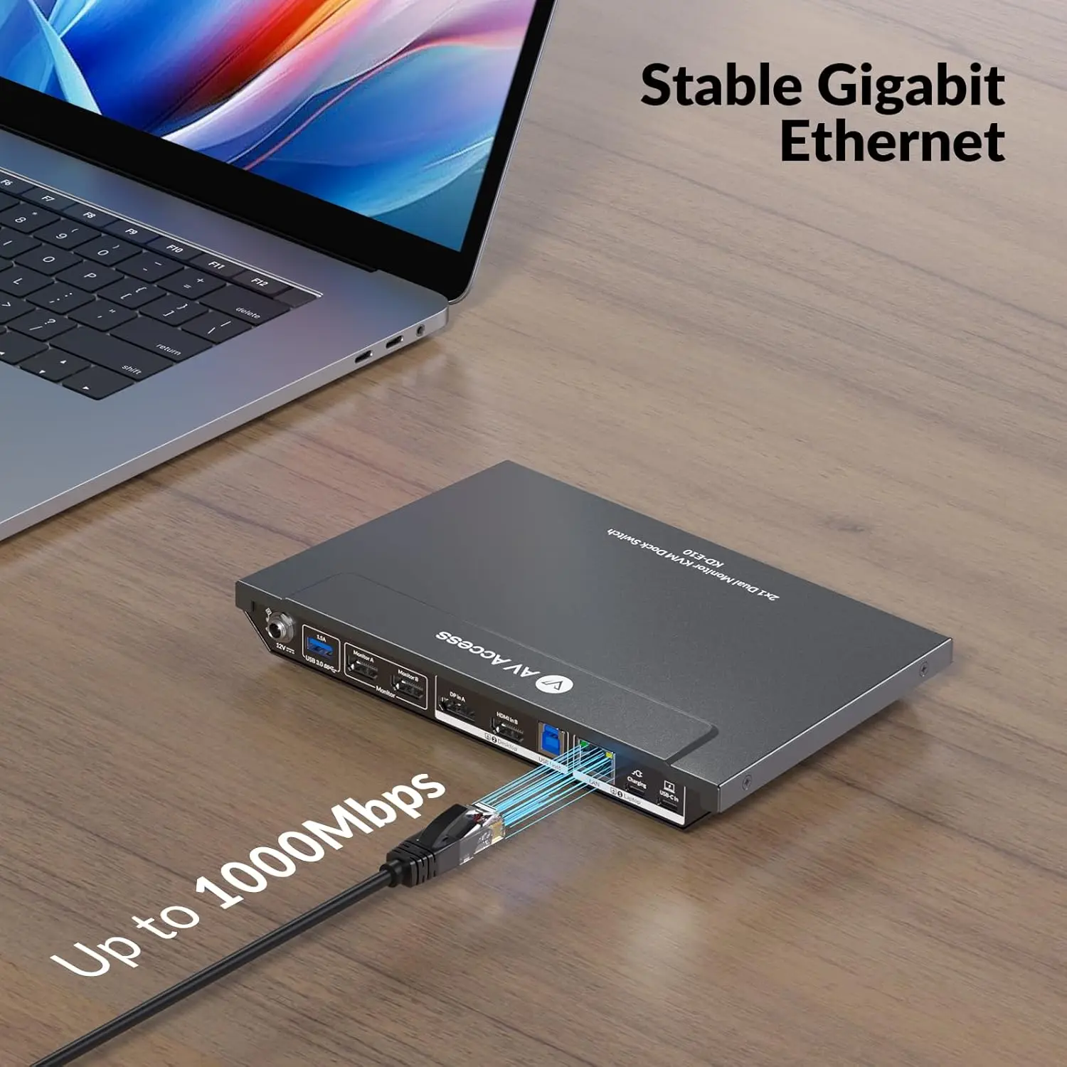 AV Access KD-E10 KVM Switch Docking Station for Laptop & Desktop
