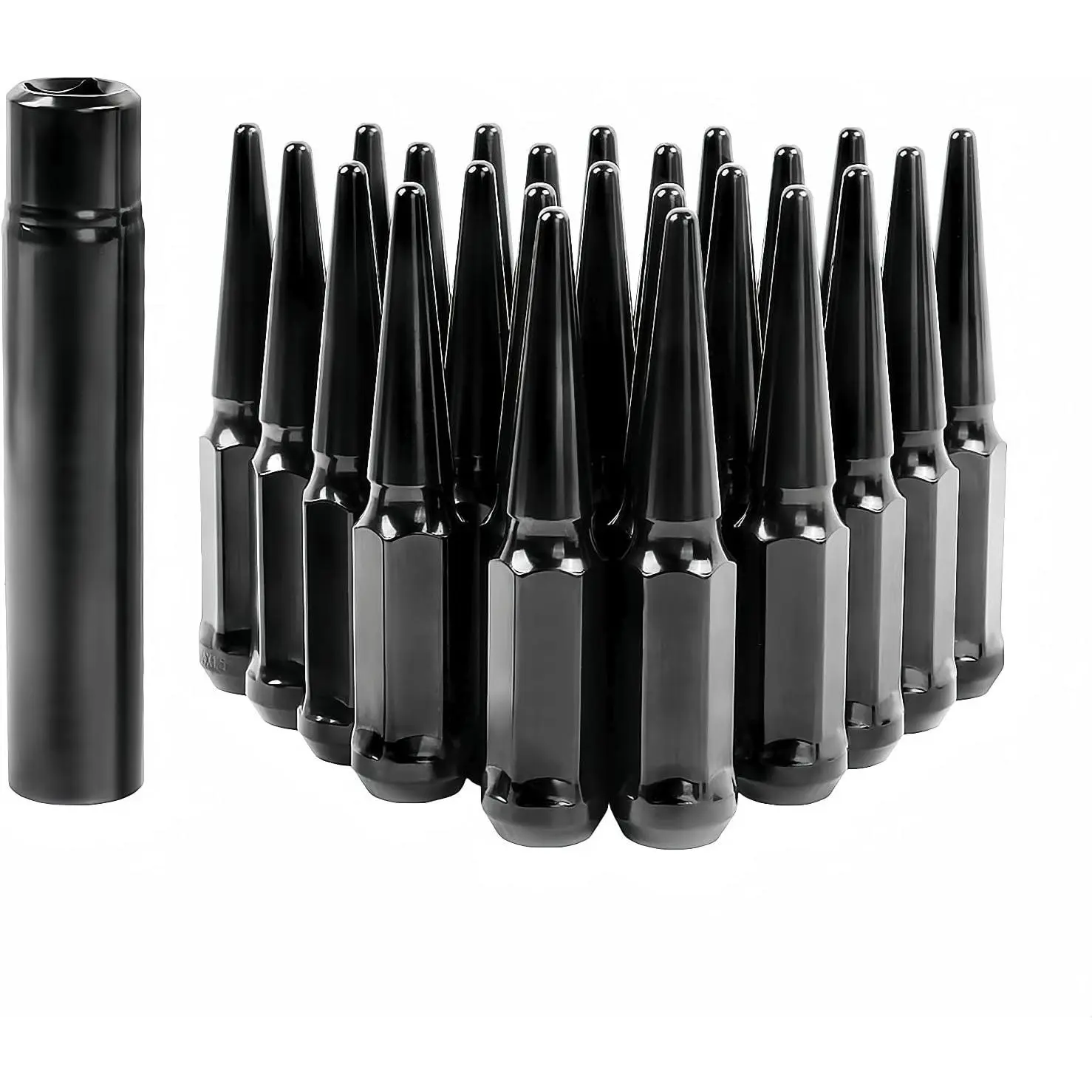 M14x1.5 Spike Lug Nuts 20pcs Black Lug Nuts Compatible with Camaro Corvette Impala
