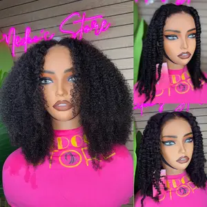 Wear and go afro curly wig 5*5 transparent