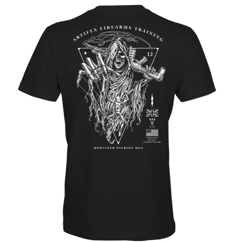 Howitzer Men's Artifex Master Hand Drawn Art Graphic Print Crew Neck Cotton T-Shirt - 100% Cotton Menswear Casual Short Sleeve Patriotic Clothes, for Veterans, All Seasons with Charity Support