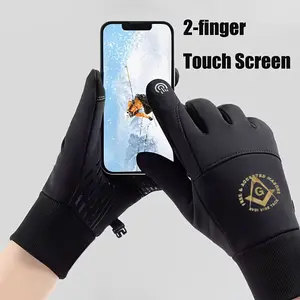 Freemason Symbol Printed Winter Gloves Touchscreen Compatible Thermal Warm Gloves for Outdoor Sports and Daily Wear Perfect Christmas Thanksgiving and New Year Gift for Men and Women in Cold Weather Conditions