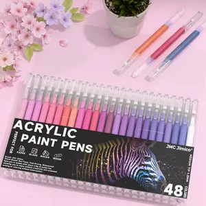[JMC Jimico] Acrylic markers, ultra-fine tips, vibrant colors, Assorted Colors Pens for Painting, Drawing and DIY Coloring, Crafts, Scrapbooking, Bullet Journal, Card Making, Photo Album, Drawing, Writing