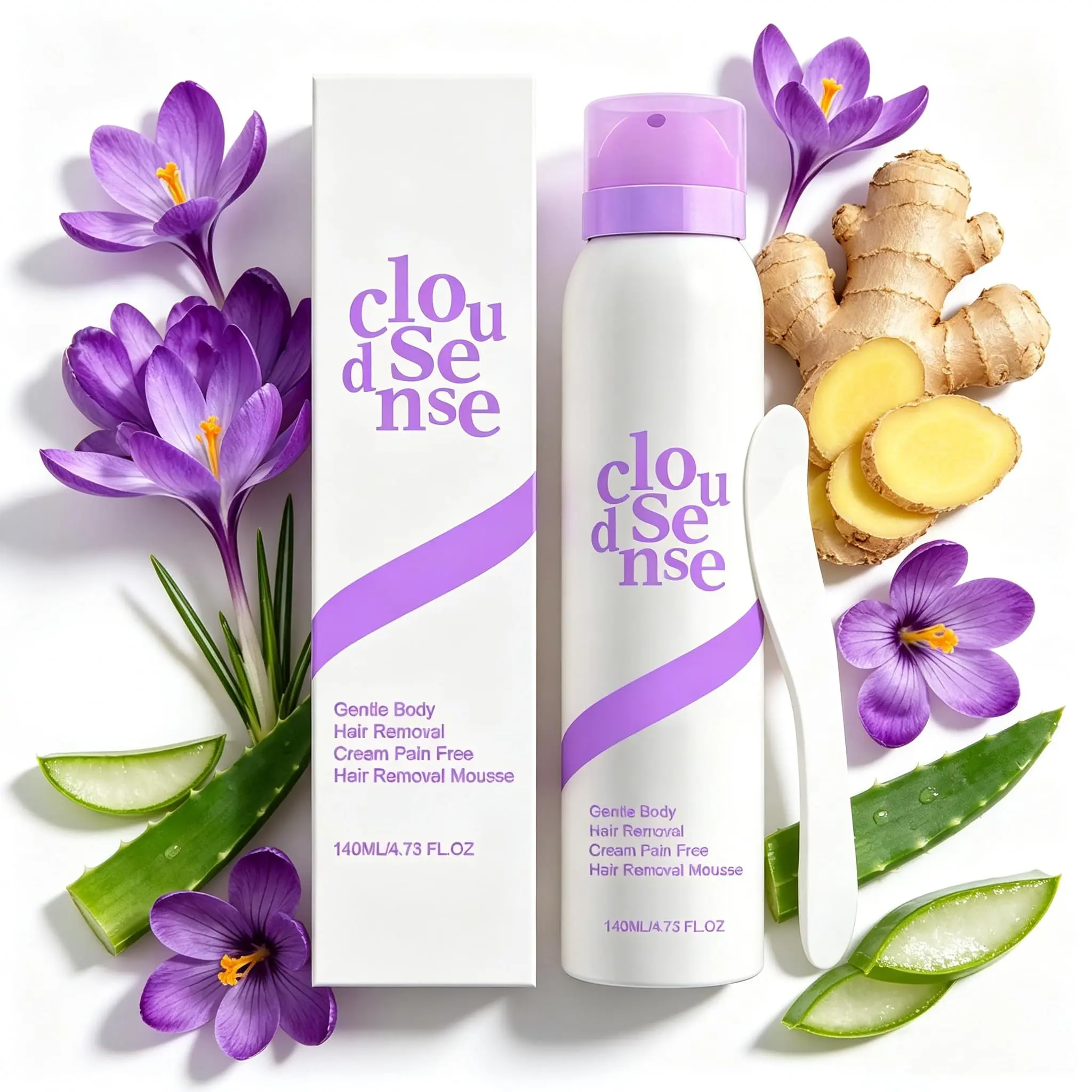 Gentle Hair Removal Mousse Spray for Women & Men, Pain‑Free Depilatory Foam with Natural Plant Extract, Quick Body Hair Remover for Leg Underarm Arm