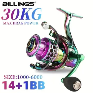 Billings Sk 1000-6000 Series 5.0:1/4.7:1 Gear Ratio 22lbmax Drag Cnc Metal Rocker Spinning Fishingreel, Fishing Accessories, Fishing Tackle