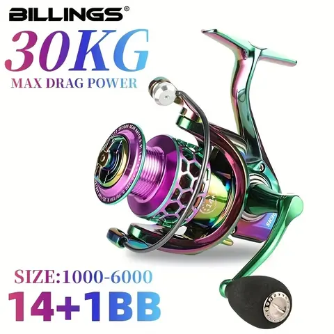 Billings Sk 1000-6000 Series 5.0:1/4.7:1 Gear Ratio 22lbmax Drag Cnc Metal Rocker Spinning Fishingreel, Fishing Accessories, Fishing Tackle, Fishing Equipment, Fishing Stuff