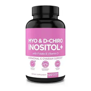 Myo-Inositol & D-Chiro Inositol 40:1 Dietary Supplement with Folate & Vitamin D for Hormonal Balance Ovarian Support Women's Health 120 Capsules - Healthcare
