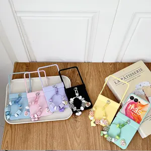 Candy-colored phone case with hinge protection, equipped with a wristband. The hard PC back panel protects the phone case. Suitable for Motorola Razr 2024, Razr 2025, Razr 50, Razr 60, Razr 50 Ultra, Razr 60 Ultra Cover Accessories