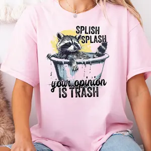 Splish Splash Raccoon DTG Graphic Tshirt, Funny Graphic Tee, Unisex Apparel, Relaxed Fit, Soft Print
