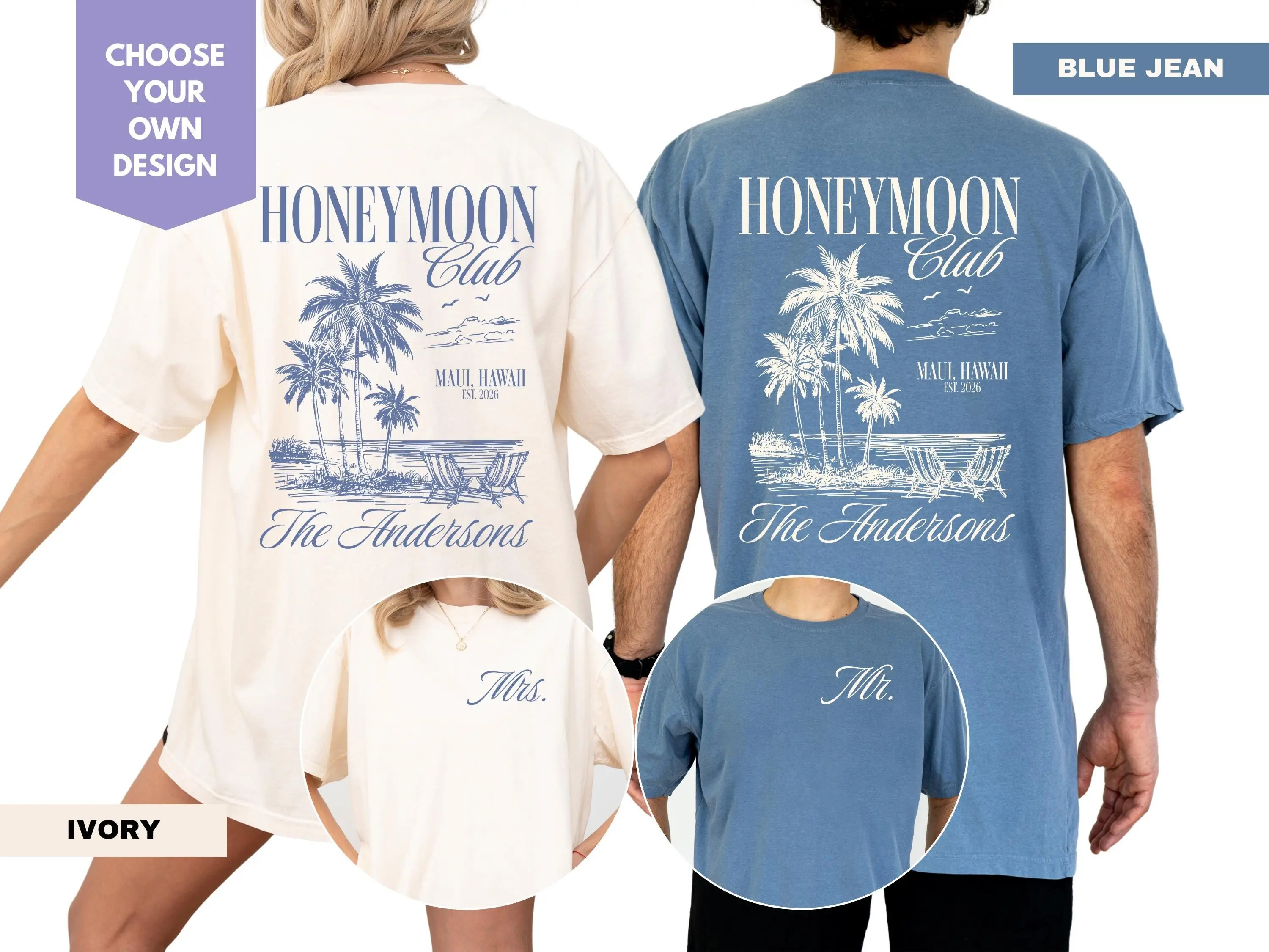 Comfort Colors Honeymoon Club Shirt Custom Mr and Mrs Shirts Newlywed Wedding Shirt Just Married Shirt Wife and Husband Matching Honeymoon Tee Bride Groom Gift