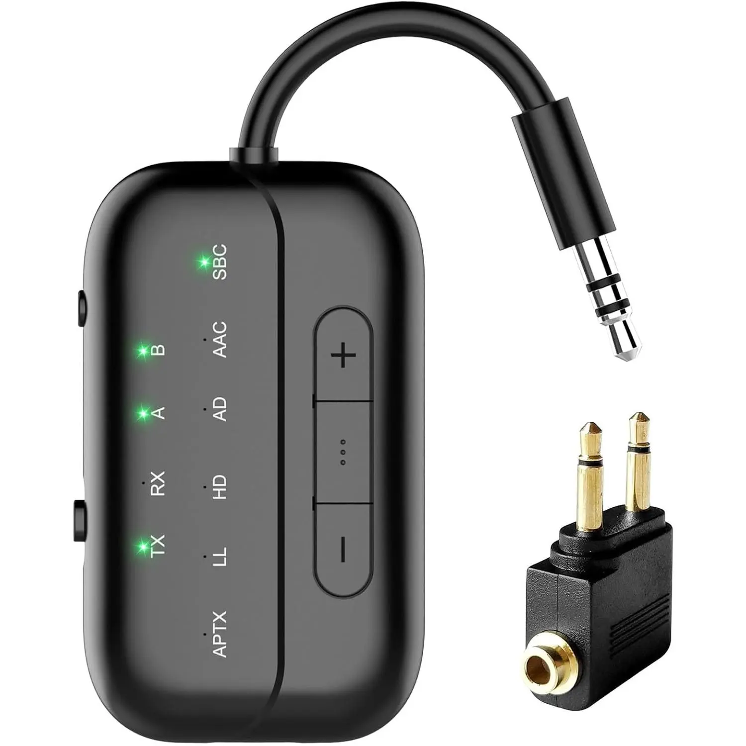 2025 Upgraded Pro  5.4 Transmitter Receiver,2-in-1 Airplane Wireless Adapter for Flight,TV,PC,Gym,,Supports to 2 AirPods/Headphones;Audio AUX Receiver for Car/Home Stereo