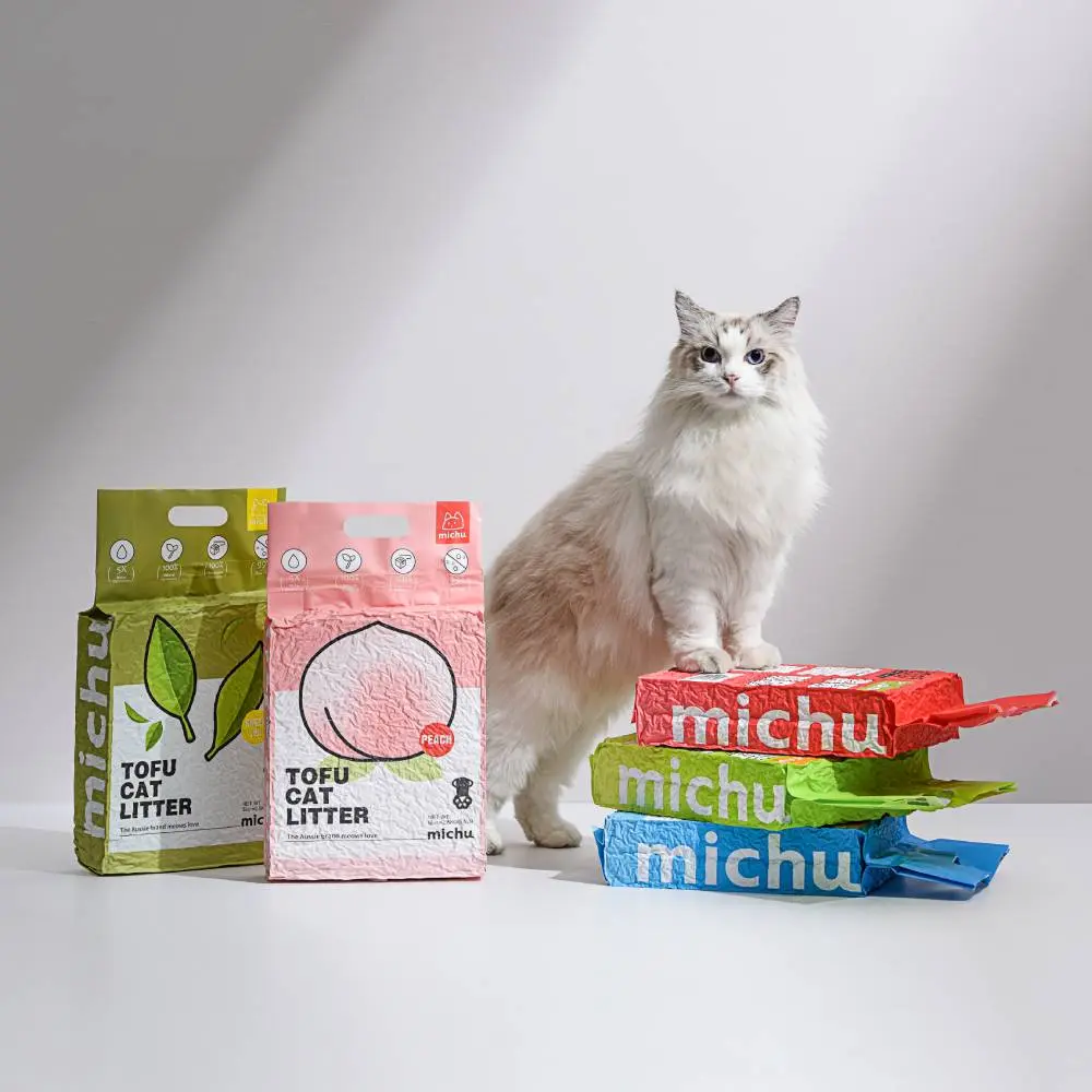 Michu Natural Clumping Tofu Cat Litter 5.5lb/88oz cat litter Michu Natural Clumping Tofu Cat Litter 5.5lb/88oz cat litter