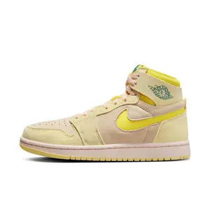 Women's Air Jordan 1 Zoom CMFT 2 "Citron Tint" Rubber Footwear, Casual Sports Shoe, Basketball Sports Footwear