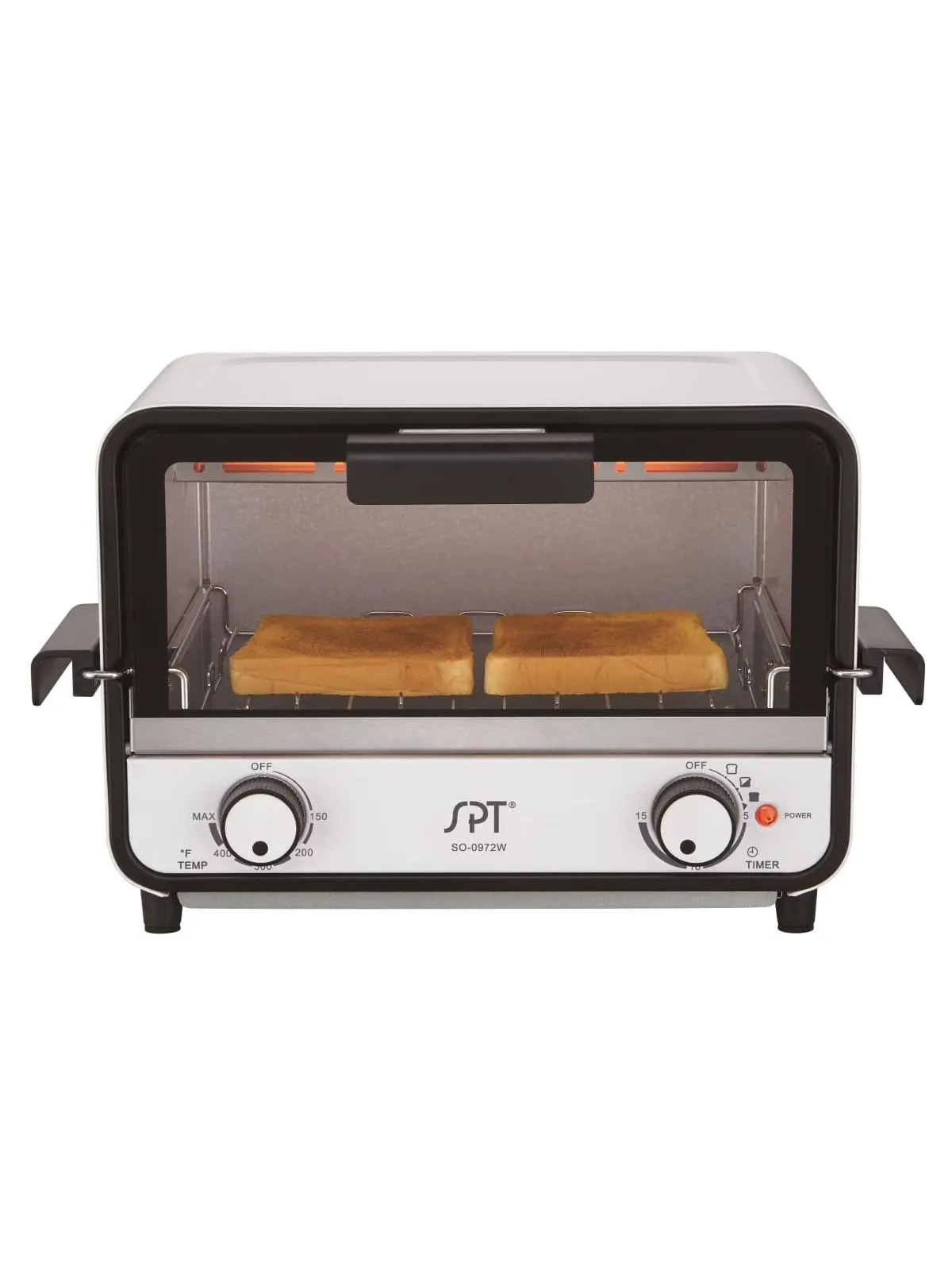 Sunpentown SO-0972WB 9 Liter Easy Grasp 2-Slice Countertop Toaster Oven, White