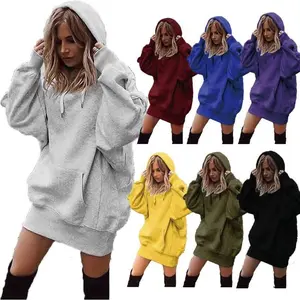 Women's Fall Winter Solid Color Pullover Hoodie - Fashionable Fleece Lined Oversized Sweatshirt, Cozy Casual Streetwear Cropped Top With Hood
