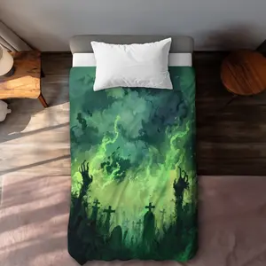 MWW C1DCTXLWY224AL Reaching Hell Graphic Duvet Cover - Twin Size Lengthened, Comfortable Black Duvet Cover for Stylish Home Decor, Comfortable Duvet Covers, Graphic Duvet Covers