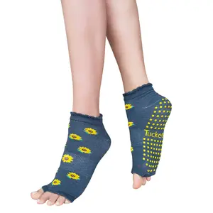 Tucketts Anklet Pilates Socks - Non-Slip Grip, Open Toe, Barre & Yoga - Women's
