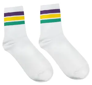 Mardi Gras Crew Socks - Comfortable Fit for Casual Wear, Ideal for Music Festivals and Events women