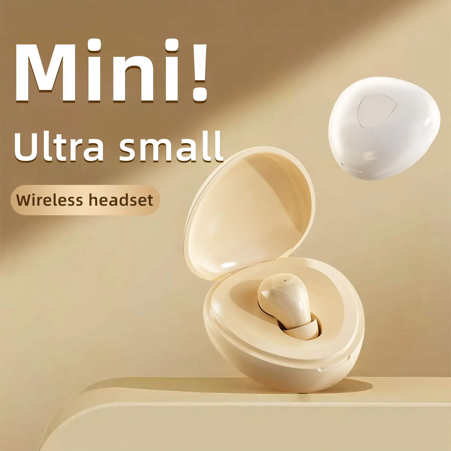 Mini Bluetooth Single Earbud Small Wireless Invisible Headphones，Single Earphone with 18 Hour Playtime for iPhone and Android Smart Phones PC TV Audiobook