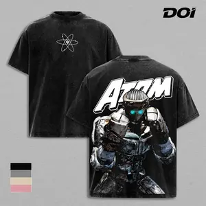 Atom Robot Boxing Graphic Tee, Vintage Washed Movie Shirt, Real Steel Fighting Robot Design Unisex Streetwear, Underdog Champion Aesthetic, Gift for Sci-Fi Movie Lovers, Perfect for Real Steel Fans and Robot Boxing Enthusiasts