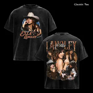 Ella Langley Vintage Washed Shirt – Country Music Oversized Graphic T Shirt, Southern Cowgirl Western Aesthetic, Rodeo Style Streetwear, Heavyweight Soft Cotton Unisex Top, Casual Men Women Wear, Gift for Country Music Fans