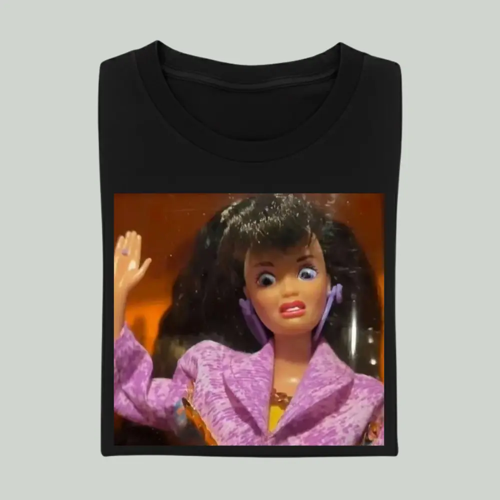 Funny Barbie Meme T-Shirt, Vintage Y2K Aesthetic Graphic Tee, Cute Coquette Doll Top, Retro 2000s Cartoon Style Shirt, Trendy Unisex Casual Outfit