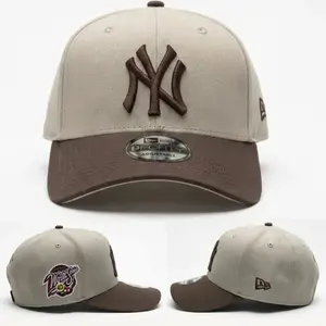 New Era 9FORTY New York Yankees Adjustable Cap – Beige & Brown Curved Brim MLB Hat with Embroidered NY Logo and World Series Side Patch, Limited Edition 2026 Urban Streetwear Gorra premium, moda urbana para hombres y mujeres
