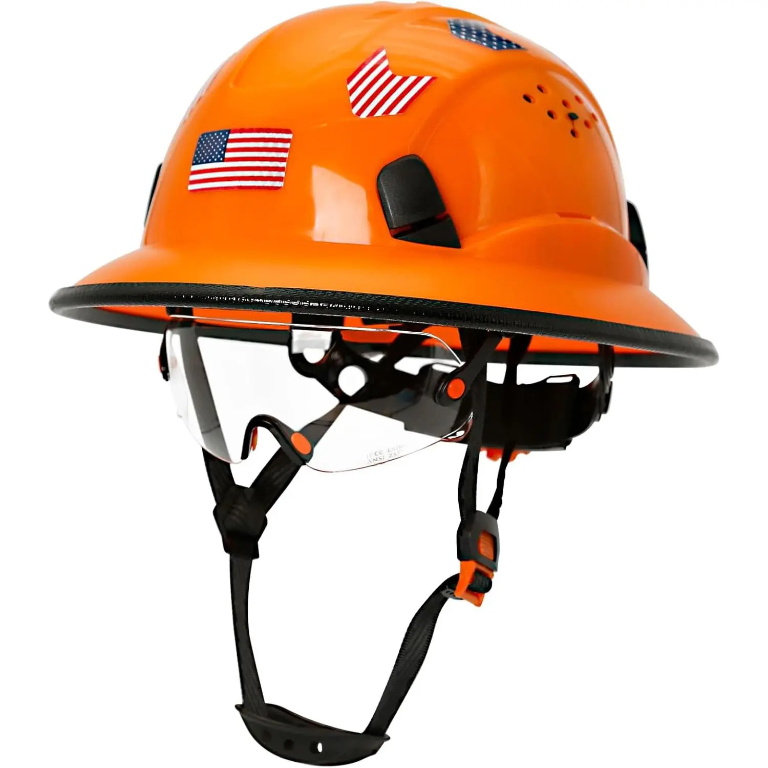 Orange Construction Hard Hat with Clear Visor