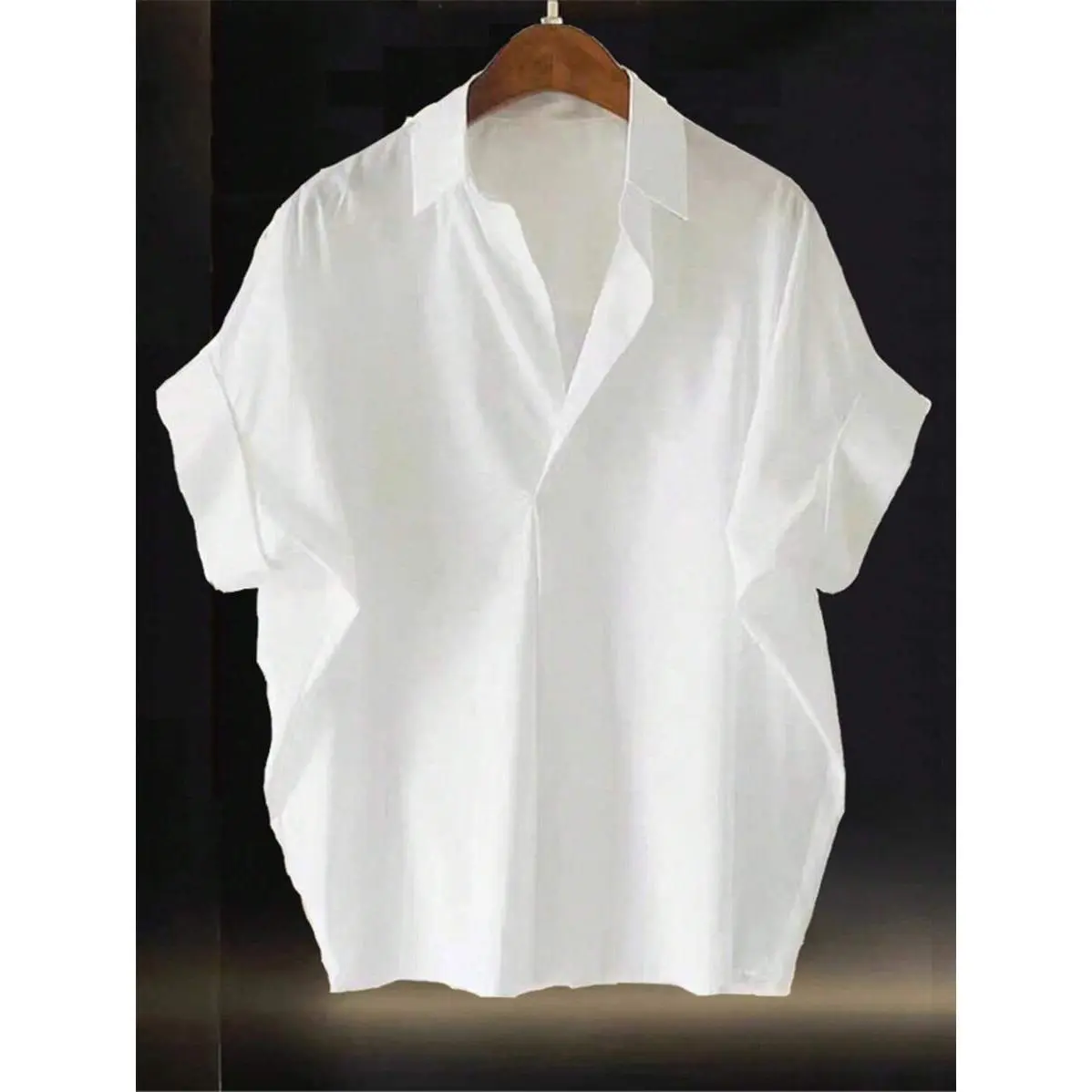 Franclia High-End Fashionable French Design Loose Batwing Sleeve Turndown Collar Women Blouse