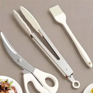 Stainless Steel BBQ Tool Set, Durable Outdoor Grill Accessories, Complete Barbecue Utensils Kit, Ideal for Camping & Backyard Cooking