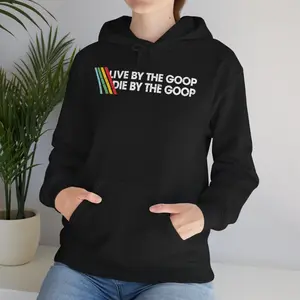Live By The Goop Die By The Goop Hoodie | Funny Gamer Peanut Motto Pullover | Distressed Retro Raiders Sweater | Extraction