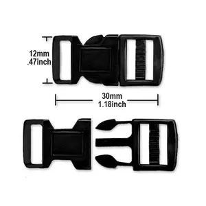 PCBUCK12 (12mm) Black Paracord Buckles