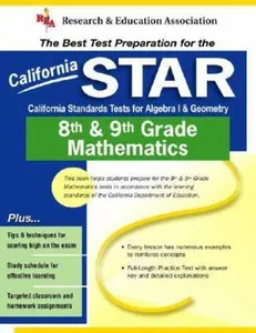 USED-California STAR Grade 8th & 9th Mathematics (REA) - The Best Test Prep for CA Grade 8th & 9th Mathematics (Test Preps) by Stephen Hearne Ph.D. (Paperback)