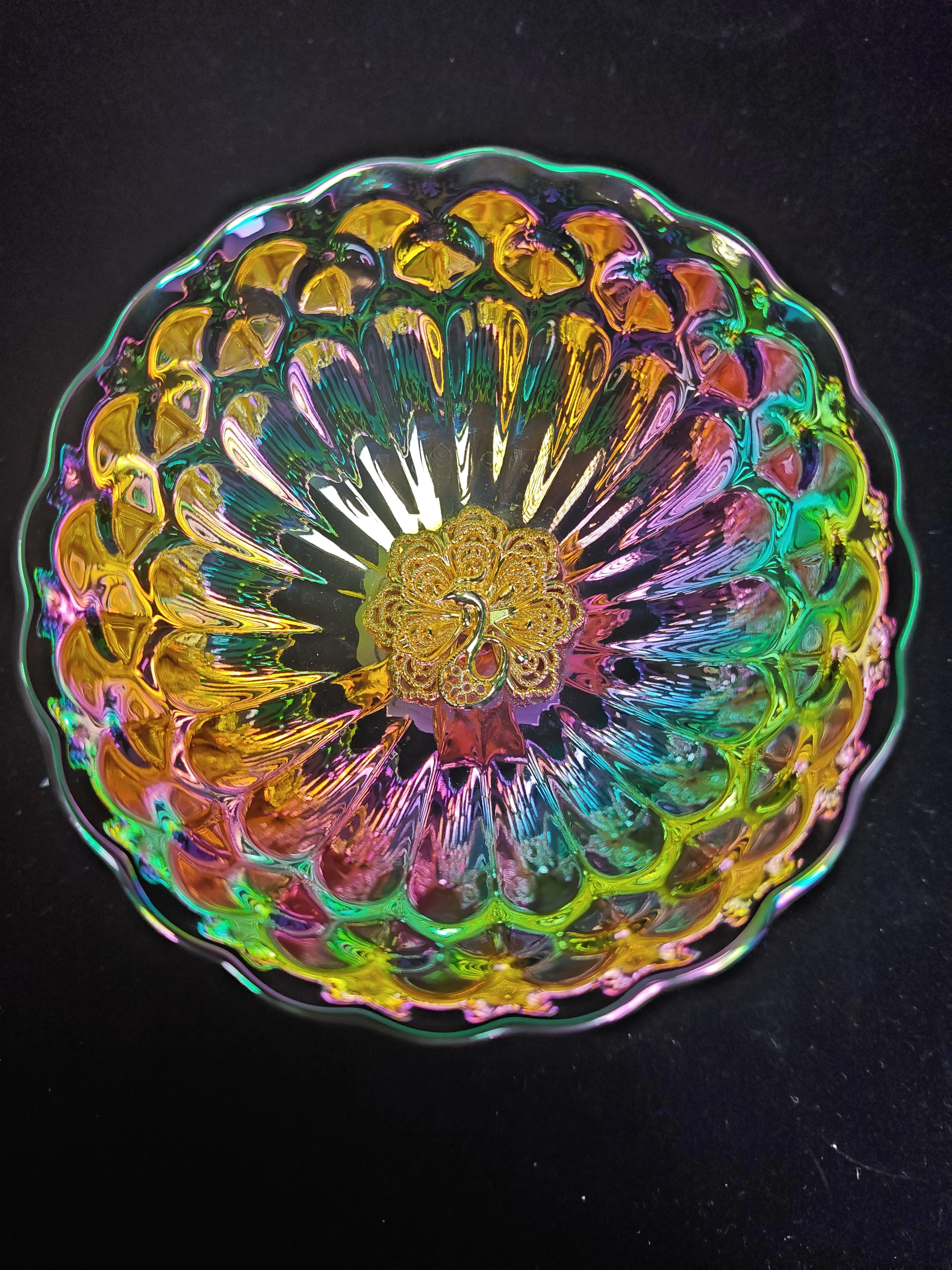 Elegant Rainbow Glass Trinket Tray, Unique Jewellery Dish, Decorative Bowl Gift for Women & Home NO9